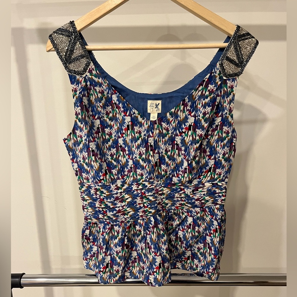 Anthro Beaded Going Out Top